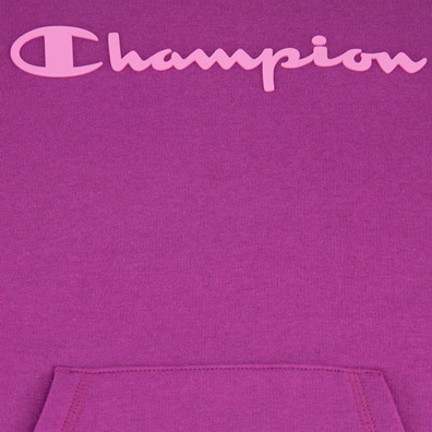 Champion Wn ́s Legacy Script Logo Print Baumwolle Terry Hoodie "Purple"