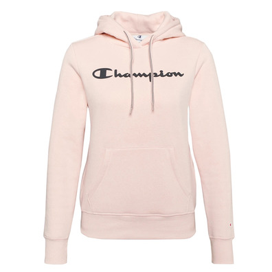 Champion Wn ́s Legacy Script Logo Print Cotton Terry Hoodie "Rose Tane"