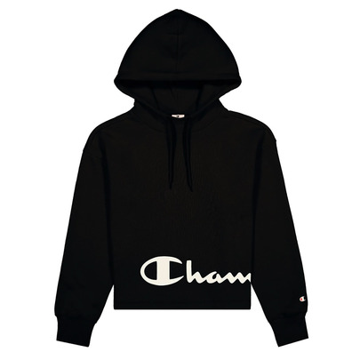 Champion Wn ́s Legacy Script Logo Wraparound Print Boxy Fit Hoodie "Black"