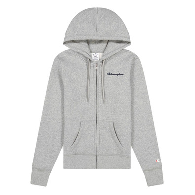 Champion Wn ́s Legacy Small Script Logo Print Zip-Up Hoodie "Gray"