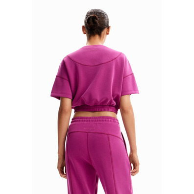 Desigual Baggy Cropped Sport T-Shirt "Blackberry Rose"