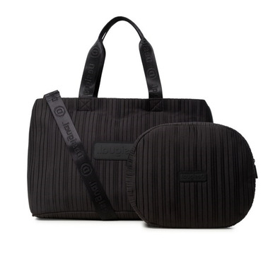 Desigual Duffle Bag Pleats Schwarz