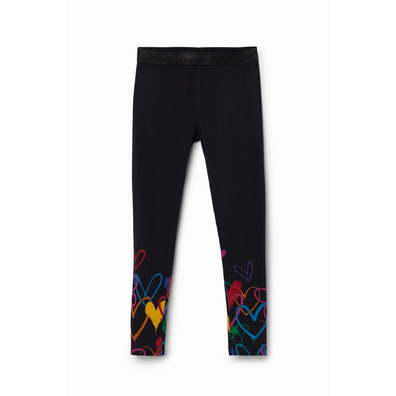 Desigual Girls Hearts Long Leggings "Black"