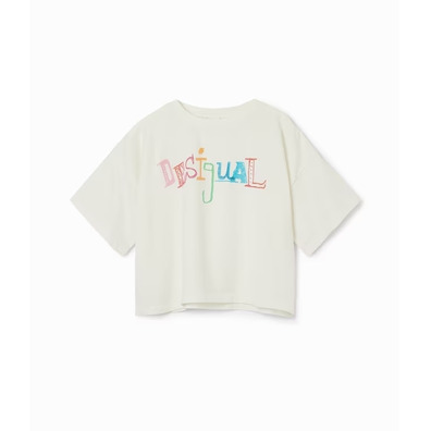 Desigual Girls Mehrfarbig Logo T-Shirt "White"