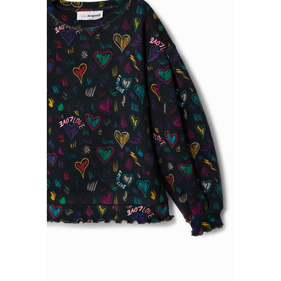 Desigual Girls Sweatshirt mit Herzbildern