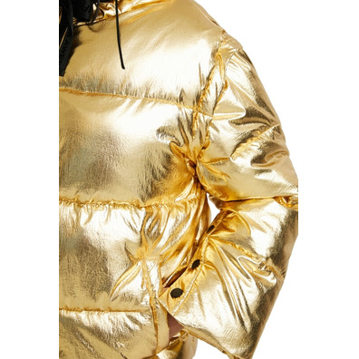 Desigual Goldene gepolsterte Jacke mit abnehmbaren Ärmeln