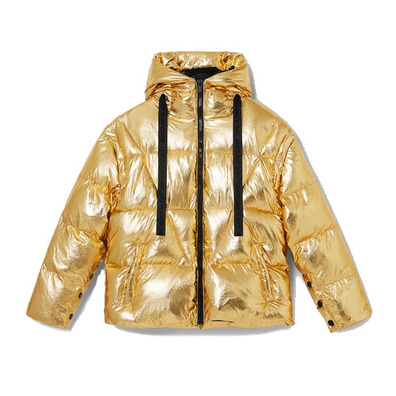 Desigual Goldene gepolsterte Jacke mit abnehmbaren Ärmeln