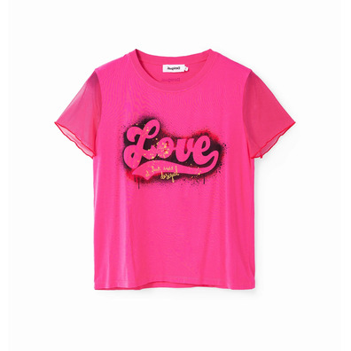 Desigual Graffiti Love T-Shirt "Pink"