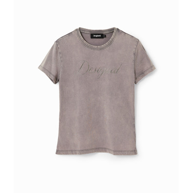 Desigual Slim Strass T-Shirt "Gray"