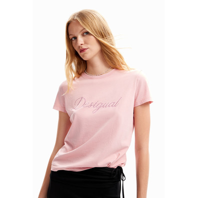 Desigual Slim Strass T-Shirt "Pink"