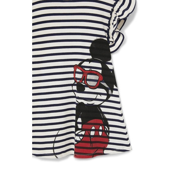 Desigual Girls Striped Mickey Maus Kleid