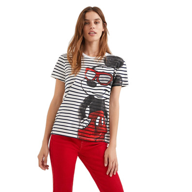 Desigual Striped Mickey Maus T-Shirt