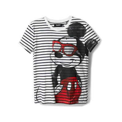 Desigual Striped Mickey Maus T-Shirt