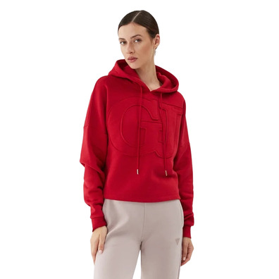 Guess Crop Hoodie Sweatshirt "Red"