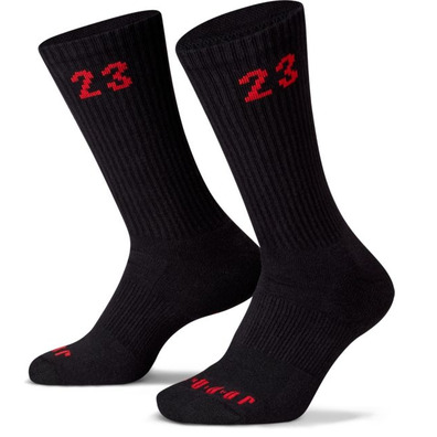 Jordan Essentials Crew Socken (3 Paare) "Black-Gym Red"