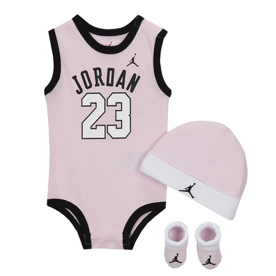 Jordan Infants J23 Jersey/hat/bodysuit/bootie 3 Stück Set (0-6M) "Pink"