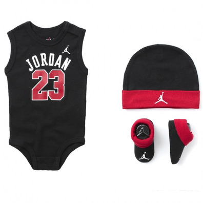 Jordan Infants J23 Jersey/hat/bodysuit/bootie 3 Stück Set "Black"