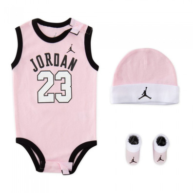 Jordan Infants J23 Jersey/hat/bodysuit/bootie 3 Stück Set "Pink"