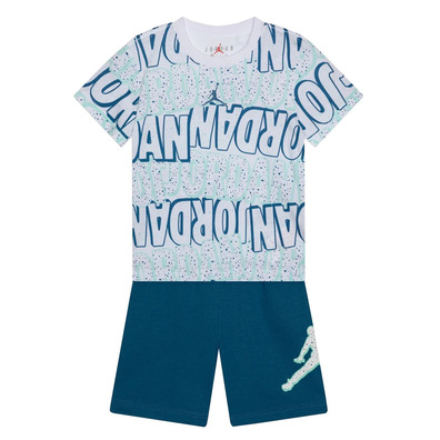 Jordan Infants JDB Play AOP Tee Short Set "Industrial Blue"