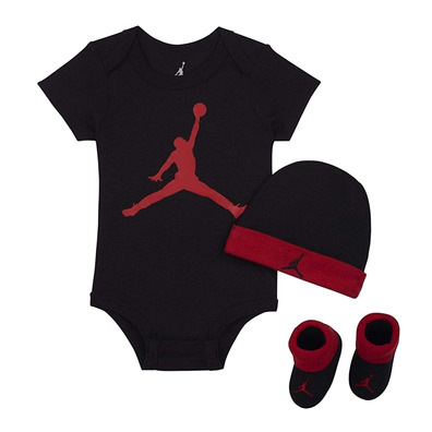 JHN Jumpman Infants Mütze/ Bodysuit /Bootie Set 3pc "Schwarz"