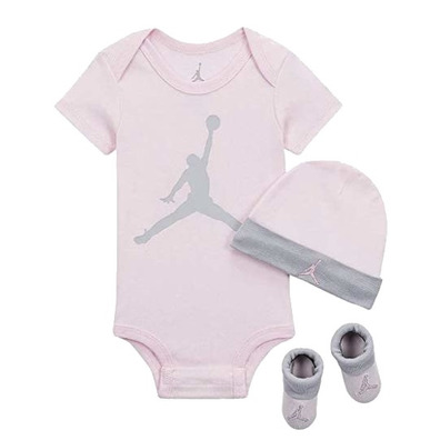 JHN Jumpman Infants Hat/ Boysuit / Bootie Set 3pc "Pink"