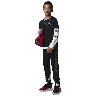 Jordan Kids Urlaub Shine Fleece Hose "Schwarz"