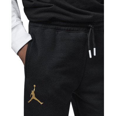 Jordan Kids Urlaub Shine Fleece Hose "Schwarz"