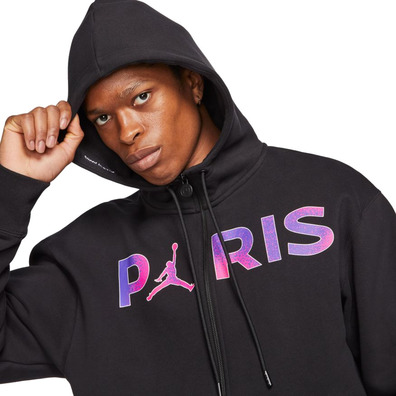 Jordan Paris Saint-Germain Full-Zip Fleece Hoodie "Black"