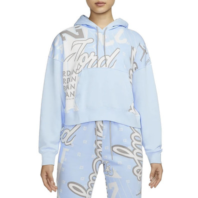 Jordan Women\'s Fleece Allover Printed Hoodie "Celestine Blue"