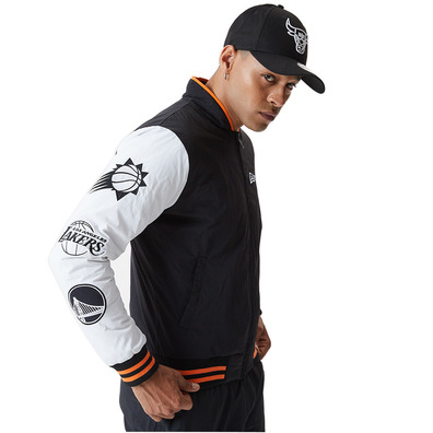 NBA Logo East/West Coast Varsity Jacket "Black/White/Orange"