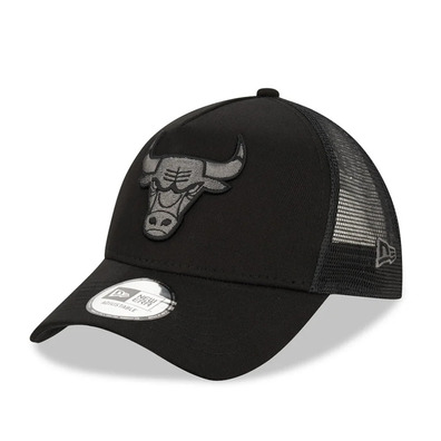 Neu Era NBA Chicago Bulls Schwarz auf Schwarz 9FORTY A-Frame Trucker