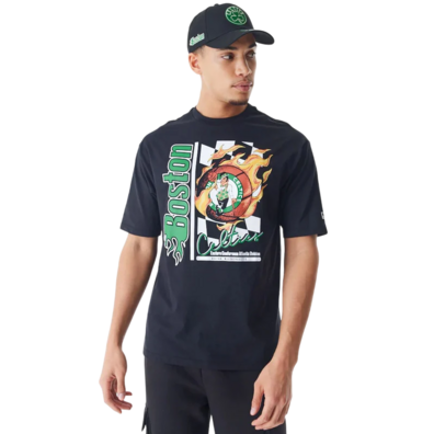 Neue Era NBA Boston Celtics Flame Print Oversized T-Shirt