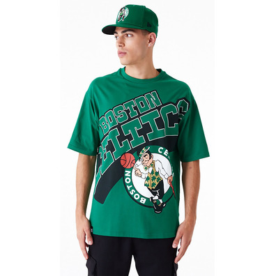 Neue Era NBA Boston Celtics Großes Wordmark überdimensionales T-Shirt