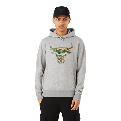 New Era NBA Chicago Bulls Logo Camo Hoodie "Gray"