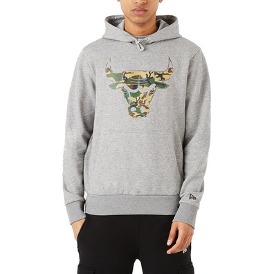 New Era NBA Chicago Bulls Logo Camo Hoodie "Gray"