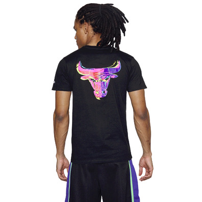 Neu Era NBA Chicago Bulls Neon Zurück Graphic Logo Tee "Schwarz"