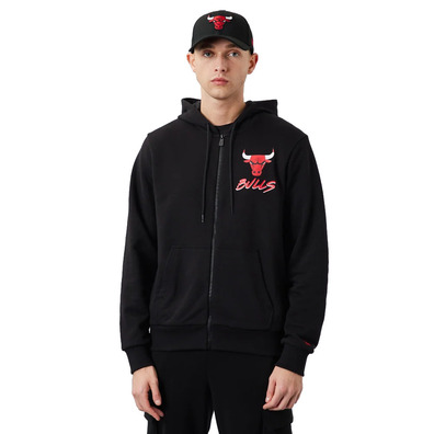 Neu Era NBA Chicago Bulls Script Logo FZ Hoodie "Schwarz"