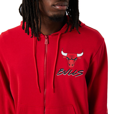 Neue Era NBA Chicago Bulls Script Logo FZ Hoodie "Red"