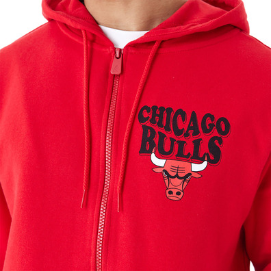 Neu Era NBA Chicago Bulls Script Red Full Zip Hoodie