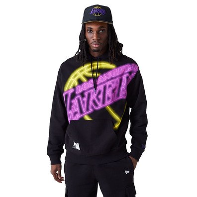 Neu Era NBA L.A. Lakers Logo vergrößert Neon Pollover Hoodie