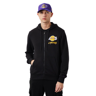 Neu Era NBA L.A LAkers Script Logo FZ Hoodie "Black"