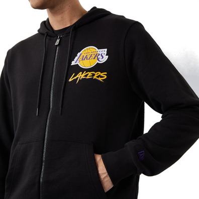 Neu Era NBA L.A LAkers Script Logo FZ Hoodie "Black"