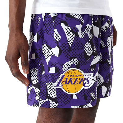 Neu Era NBA LA Lakers Team Alle Over Print Shorts