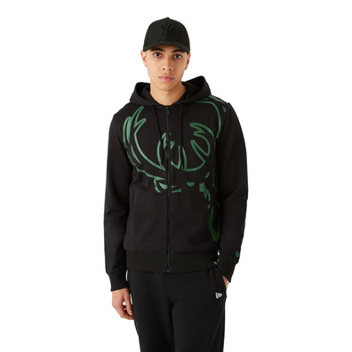 Neu Era NBA Milwaukee Bucks Großes Logo FZ Hoodie