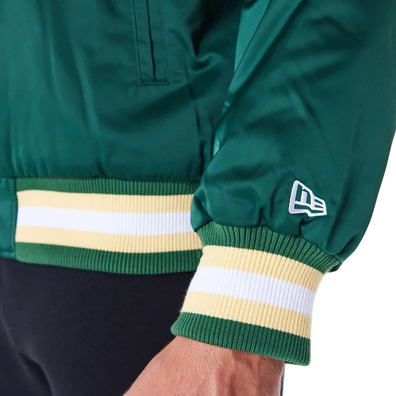 New Era NBA Milwauke Bucks Satin Bomber Jacket "Dark Green"