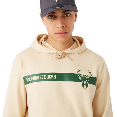 Neu Era NBA Milwaukee Bucks Team Logo Stripe Po Hoodie "Maize"