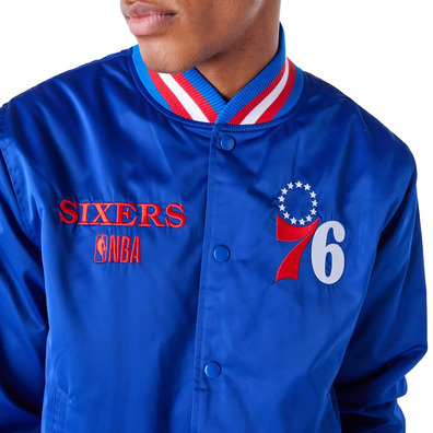 Neue Era NBA Philadelphia 76ers Satin Bomberjacke "Blue"