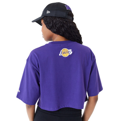 Neu Era NBA Team LA Lakers Womens Wordmark Crop T-Shirt