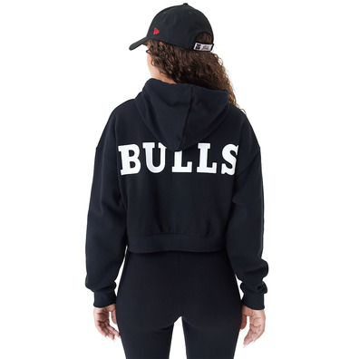 New Era NBA Womens Chicago Bulls Team Logo Crop Pullover Hoodie