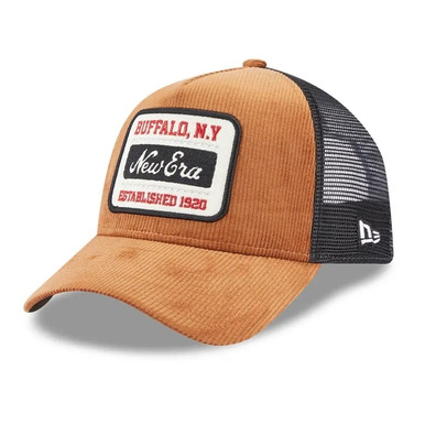 New Era Trucker Cap - USA Stoffaufnäher "Brown"